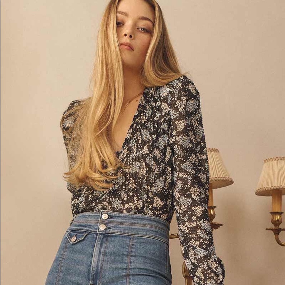 NWT $395 Veronica Beard Lowell Silk Blouse Top